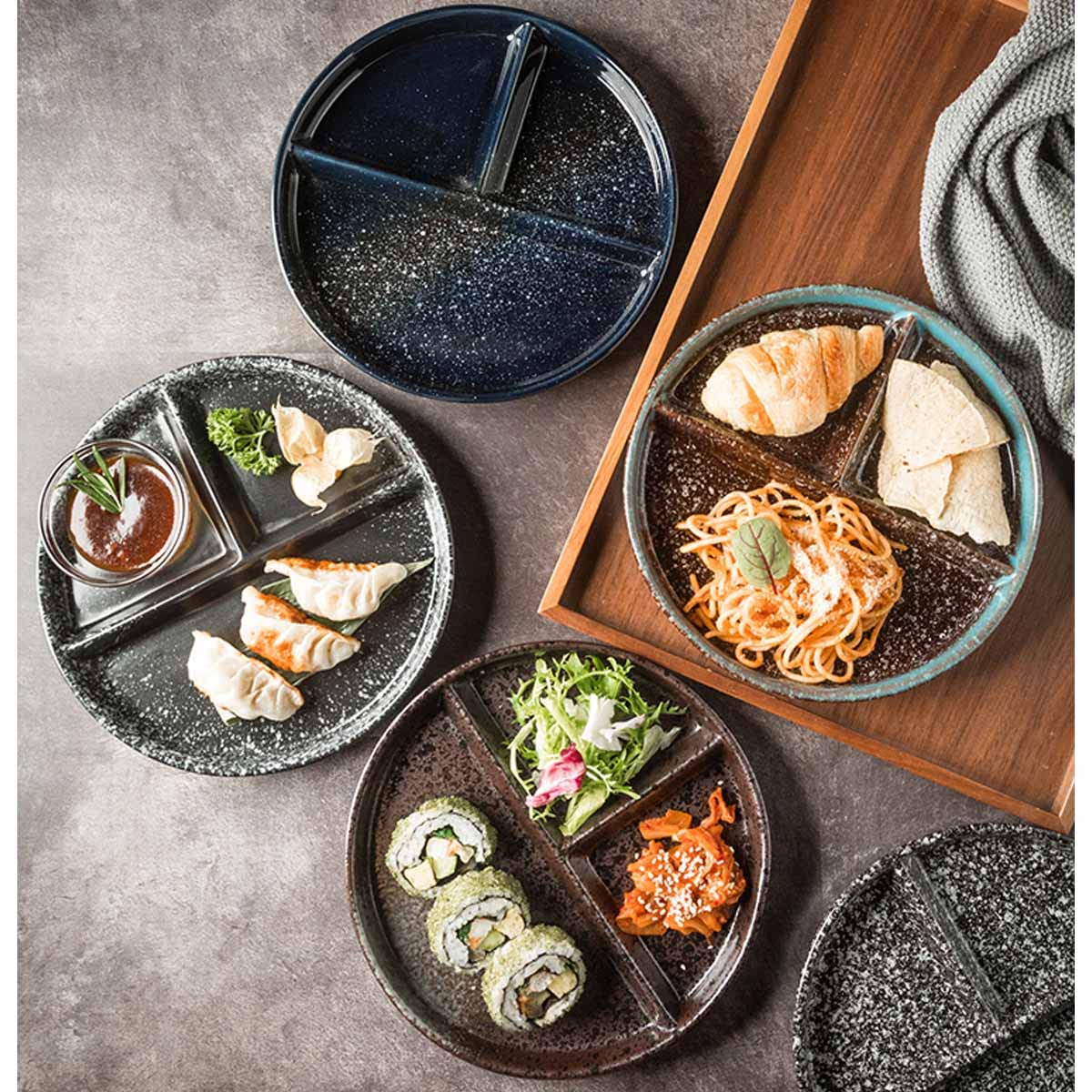 Amazon.co.jp: 8インチセラミック分割サービングプラッター&トレイ